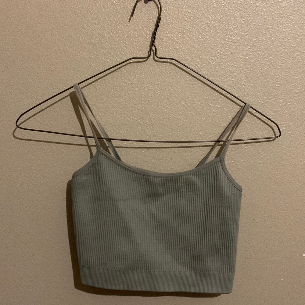 Green mini crop top